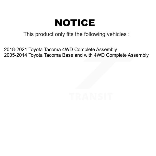 Front Hub Bearing Assembly And Link Kit For Toyota Tacoma Complete